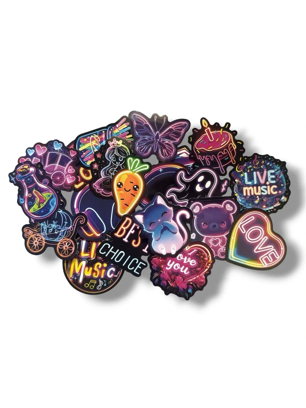 Set of 20 Multi-colored Neon stickers